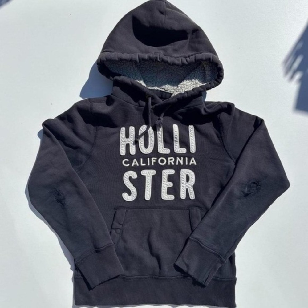 Black Hollister Sherpa-Lined Hoodie - S